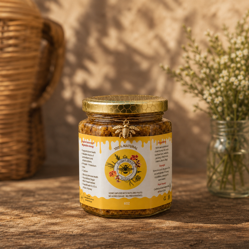 Raw Honey Fiber Blend with Nuts and Dried Fruits