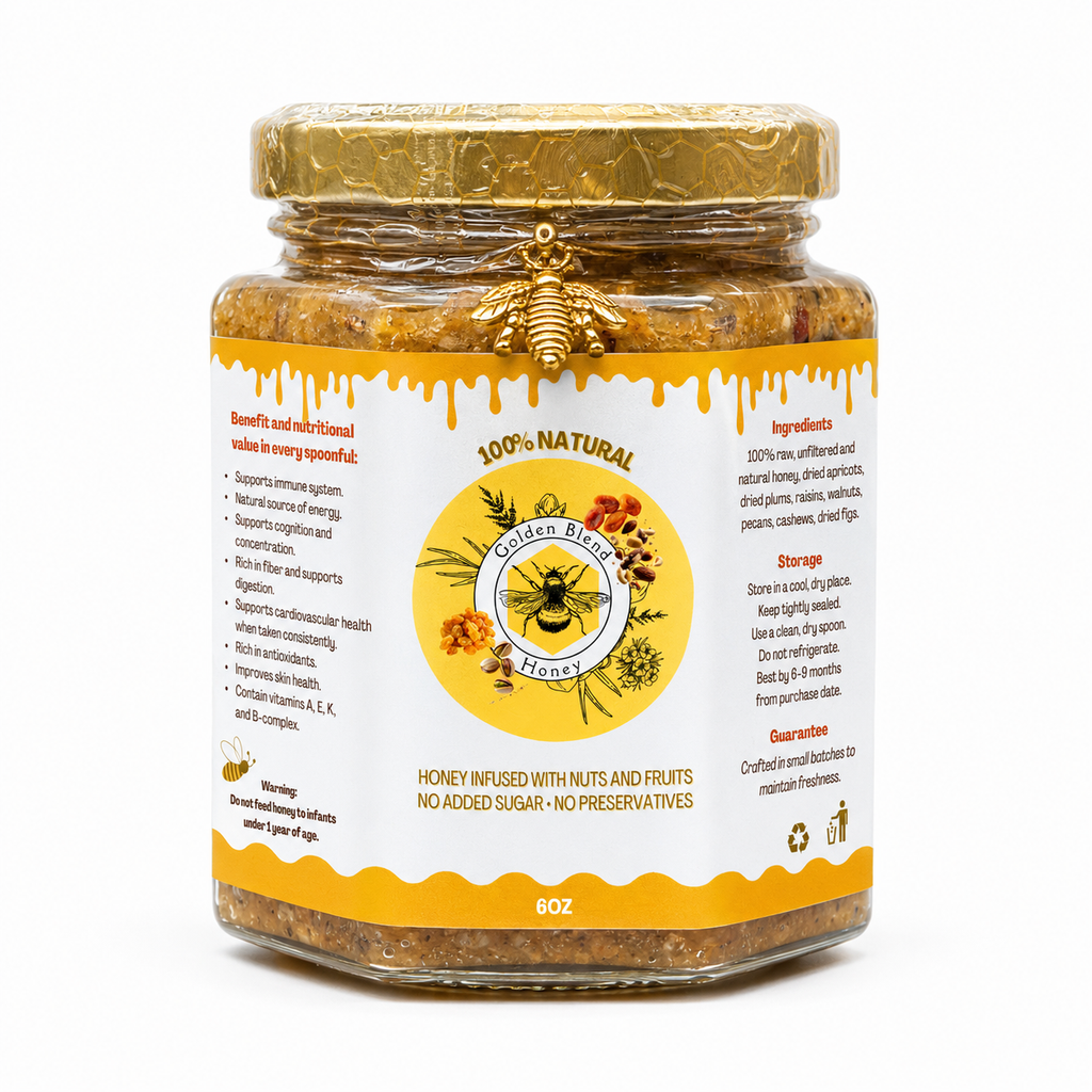 Raw Honey Fiber Blend with Nuts and Dried Fruits